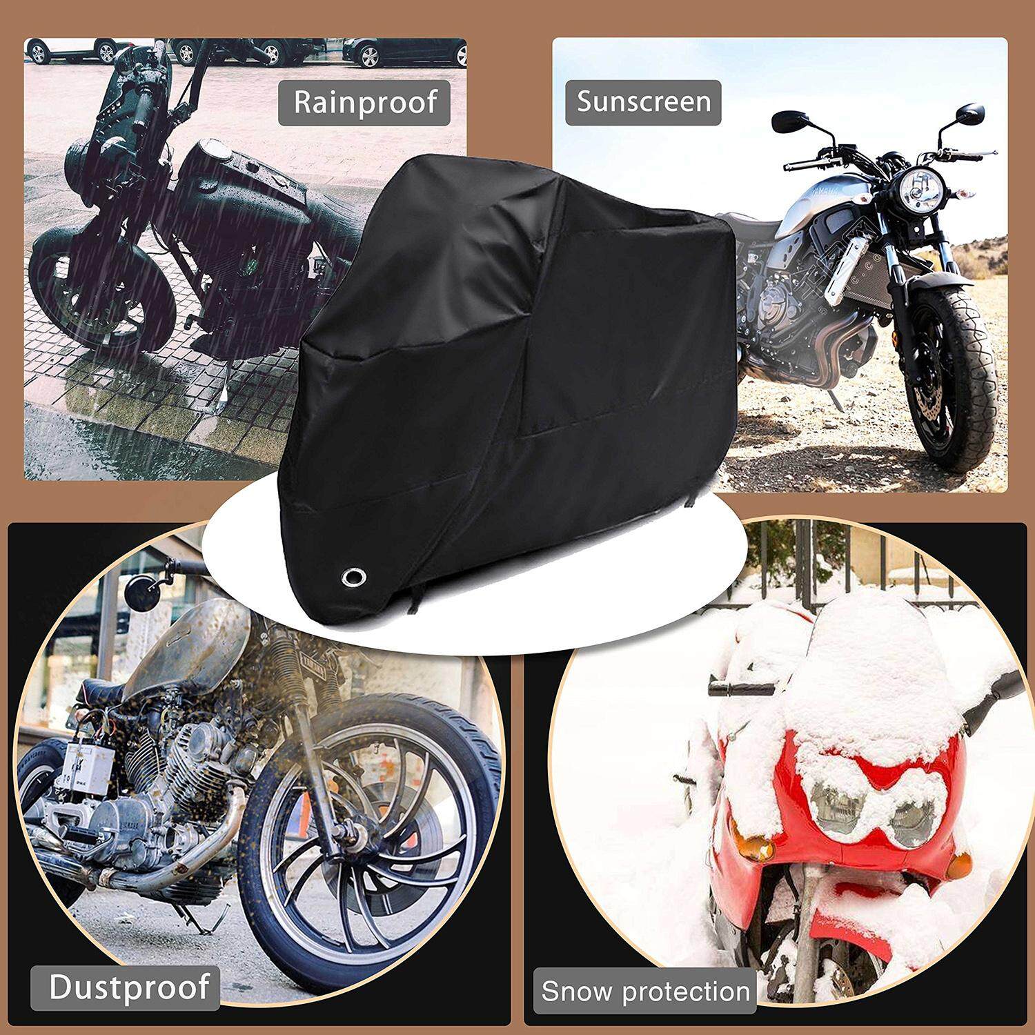 Waterproof Motorcycle Motor Cover XXL Outdoor Rain Dust Protector Drawstring Bag