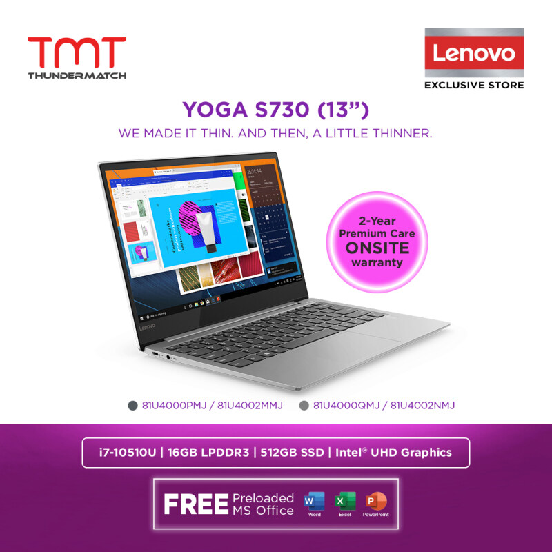 Lenovo Yoga S730-13IML 81U4000QMJ 13.3 FHD Laptop Platinum ( I7-10510U, 16GB, 512GB, Intel, W10 ) Malaysia