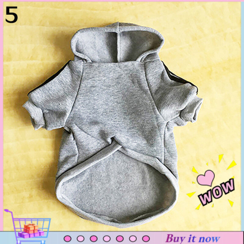 Perrym Doram Áo Khoác Cotton Ấm Áp Cho Thú Cưng Dễ Thương Áo Hoodie Quần Áo Mùa Đông Cho Cún Con Trang Phục Thú Cưng - Màu Xám