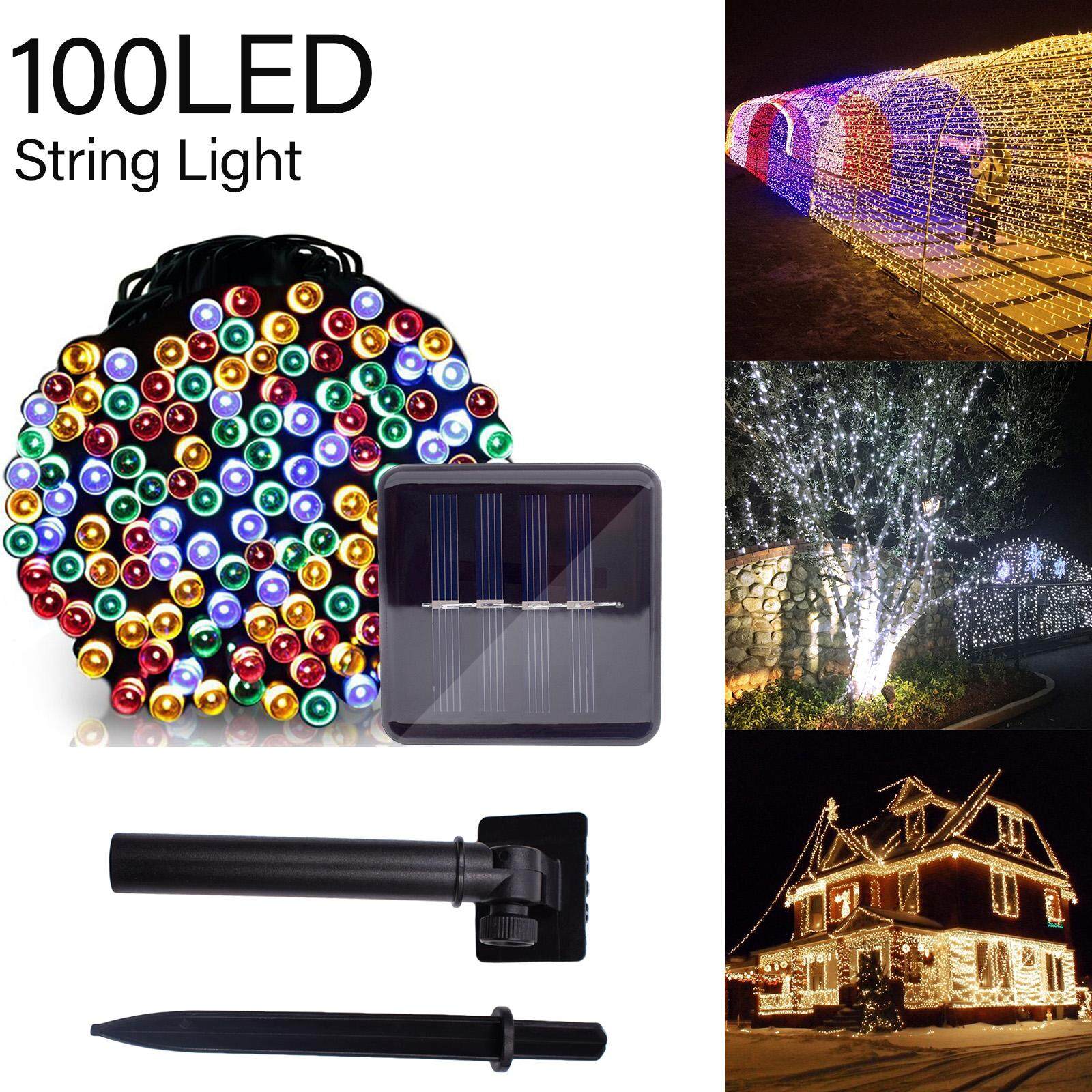 【Free Vận Chuyển + Đèn Flash Deal】5Pcs 100LED 12 M Năng lượng mặt trời Cổ Dây Đèn Trang Trí Tiệc Đèn Sân Vườn Đèn Ngoài Trời Với tấm pin năng lượng mặt trời