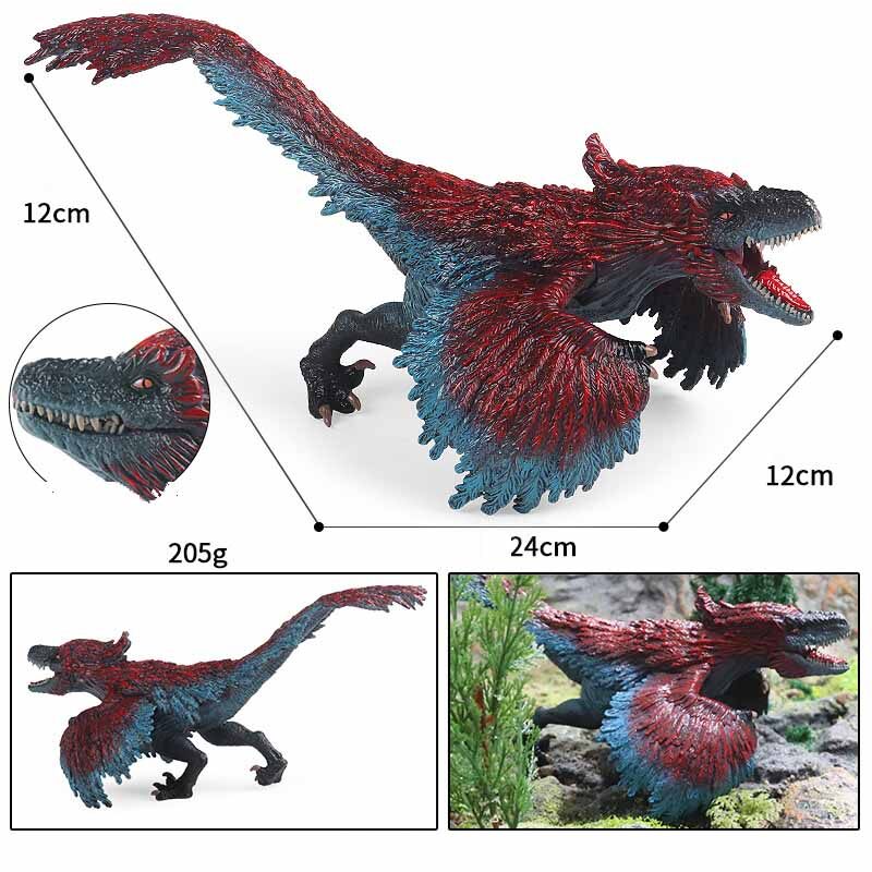 Fire Raptor Model Simulation Wild Animal Plastic Solid Jurassic Movie with Children's Science and Education Toys for Boys Toys for Girls