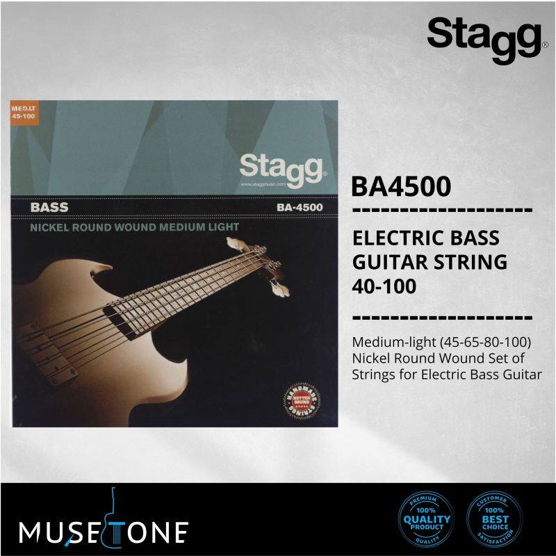 Stagg BA-4500 Nickel Round Wound Set of Strings for Electric Bass Guitar BA4500 Malaysia