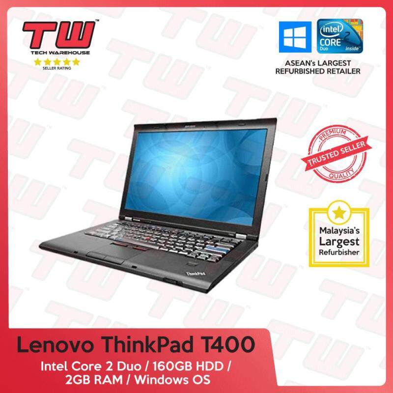 Lenovo ThinkPad T400 Core 2 Duo / 2GB RAM / 160GB HDD / Windows OS Laptop / 3 Months Warranty (Factory Refurbished) Malaysia