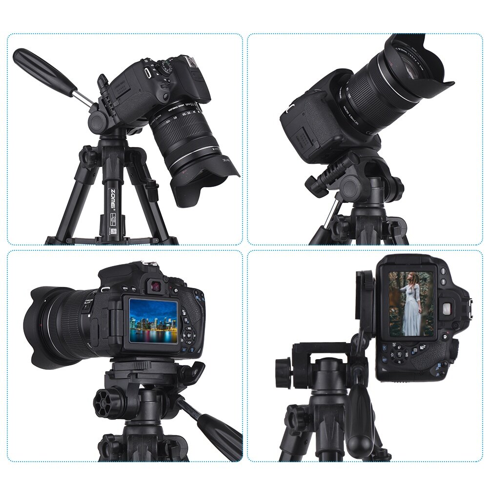 ZOMEI Q100 20inch Tabletop Folding Tripod with Quick Release Plate Storage Bag Black