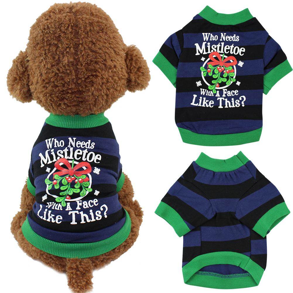 huanhuang® Christmas Pet Dog Puppy Costume Clothing Striped Vest Cartoon T-shirt Apparel