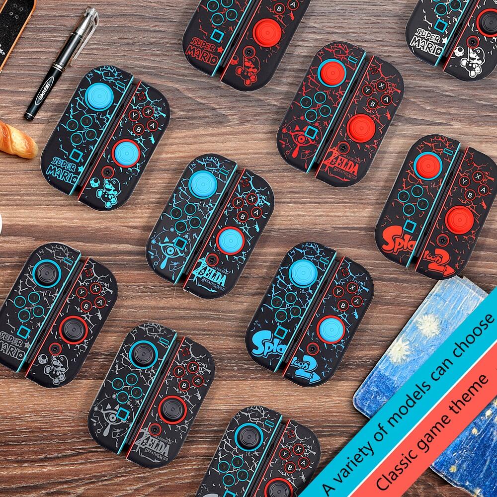Solft Silicone Case for Nintendo Switch Oled Joycon Cover Case with Thumbstick caps for NS Switch Controller Grip Joy-con Cover