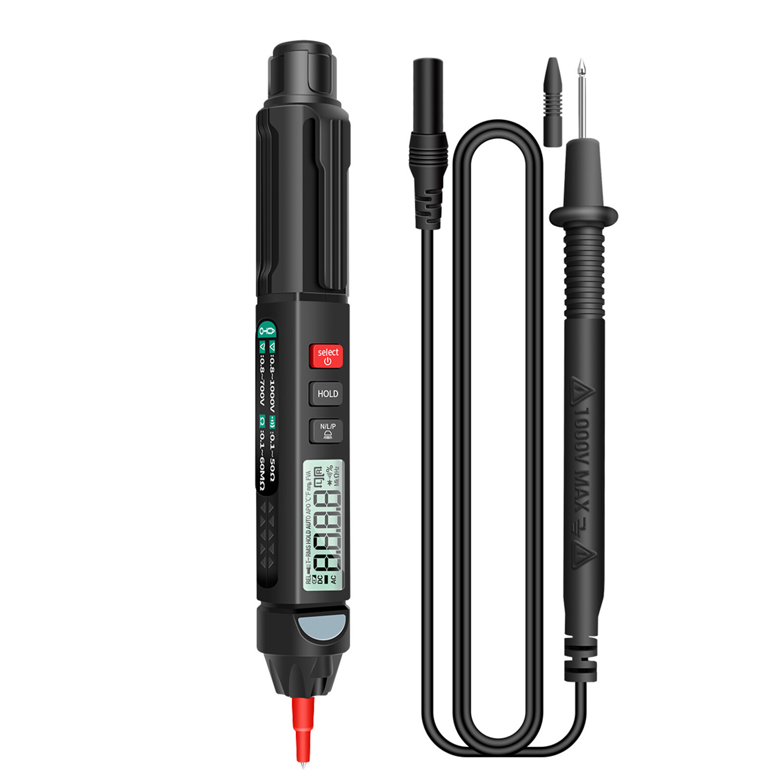 Cảm Biến Thông Minh Bút Vạn Năng, 6000 Đếm Kỹ Thuật Số Vạn Năng Meter Tester Với Đèn Pin Đèn Nền Màn Hình LCD Tự Động Tắt NCV Để Kiểm Tra Liên Tục Điốt Điện Dung Điện Trở Dòng Điện (A3008/A3007)