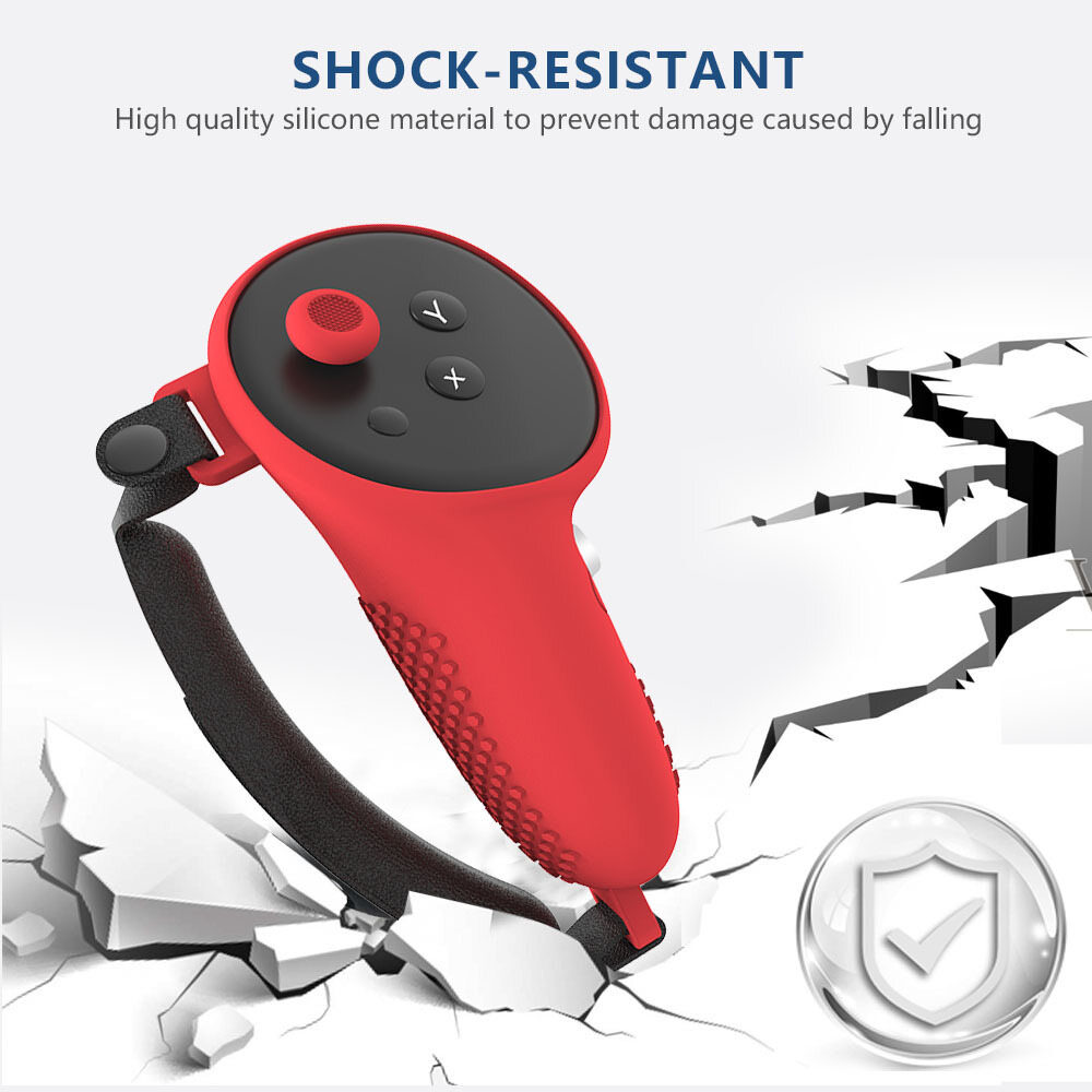 For Meta Quest 3 VR Controller Silicone Protection Cover Handle Protective Case with Straps for Meta Quest 3 Accessories