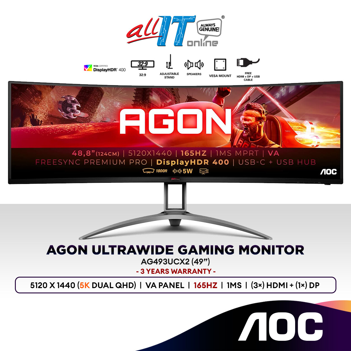 AOC AG493UCX2 AGON 49\