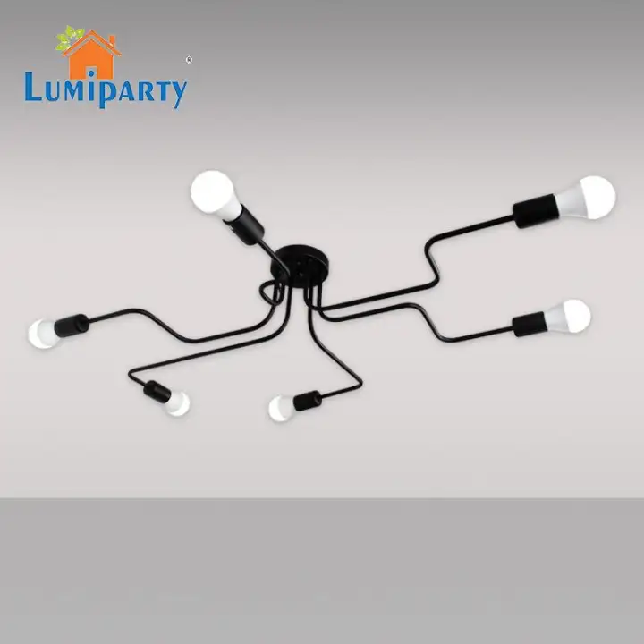 Lumiparty Vintage Wrought Iron Led Ceiling Lamp Living Room