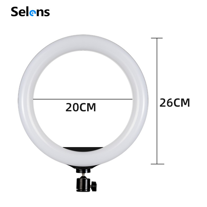Selens Đèn LED Chụp Ảnh 10 inch Protable 26CM Selfie Ring Light With Clamp For Youtube Live Streaming Studio Video Led Dimmable Photography Lighting Use for Outdoor photo light  Filling light indoors Portrait, Fashion Wedding Art Advertisement