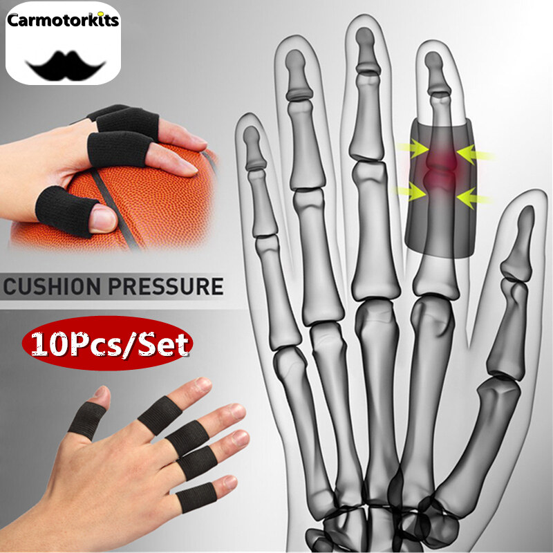 10pcs/set Finger Protector Sleeve Washable Protective Fingertip Guard Braces Support Sports Protector Cover For Volleyball Badminton Basketball
