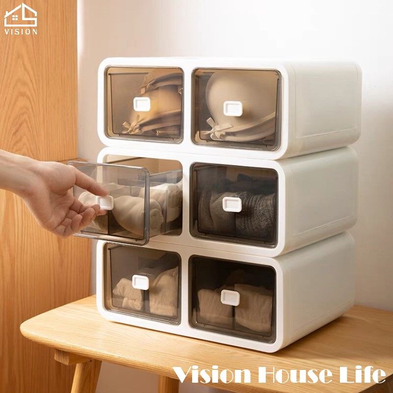 Hộp Đựng Đồ Lót Kiểu Ngăn Kéo Tầm Nhìn, Hộp Lưu Trữ Chia Nhiều Lớp, Tủ Đựng Tất Áo Ngực Có Thể Xếp Chồng Hộp Phân Loại Đa Chức Năng