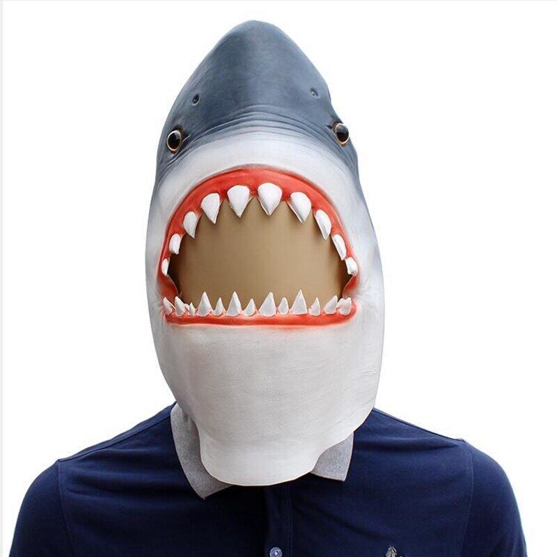 Latex Animal Costume Accessory Novelty Halloween Party Head Shark Scary