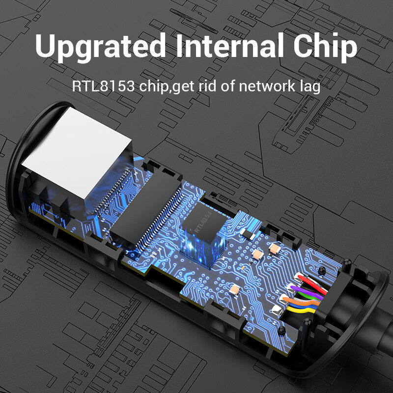 Vention Bộ Chuyển Đổi USB Type C Sang Gigabit Ethernet Áp Dụng Cho Giao Diện USB C Hỗ Trợ Tốc Độ Cực Nhanh 1000Mbps Cho Apple Macbook HuaWei Matebook Lenovo Notebook XiaoMi USB 3.1 USB C Sang Bộ Chuyển Đổi Ethernet Digibit