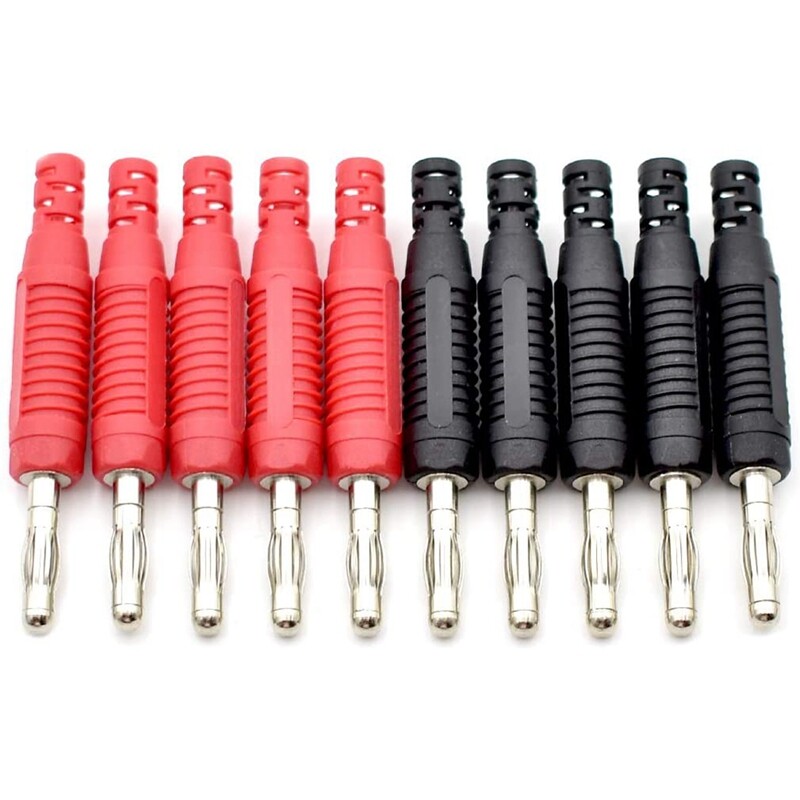 10Pcs 4mm Banana Plugs Solder DIY Banana Plug Male Connectors Adapters