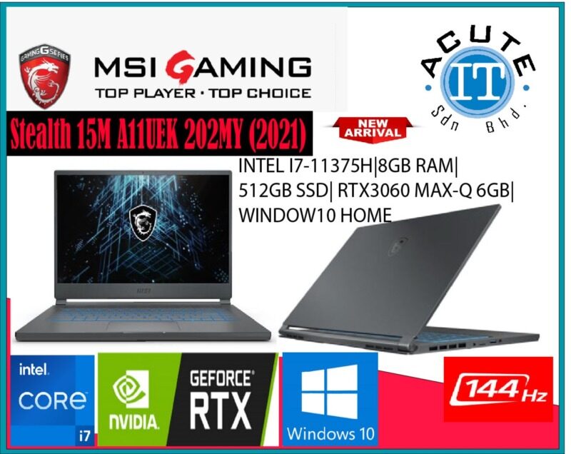 MSI Stealth 15M A11UEK 202MY 15.6 FHD 144Hz Gaming Laptop Malaysia
