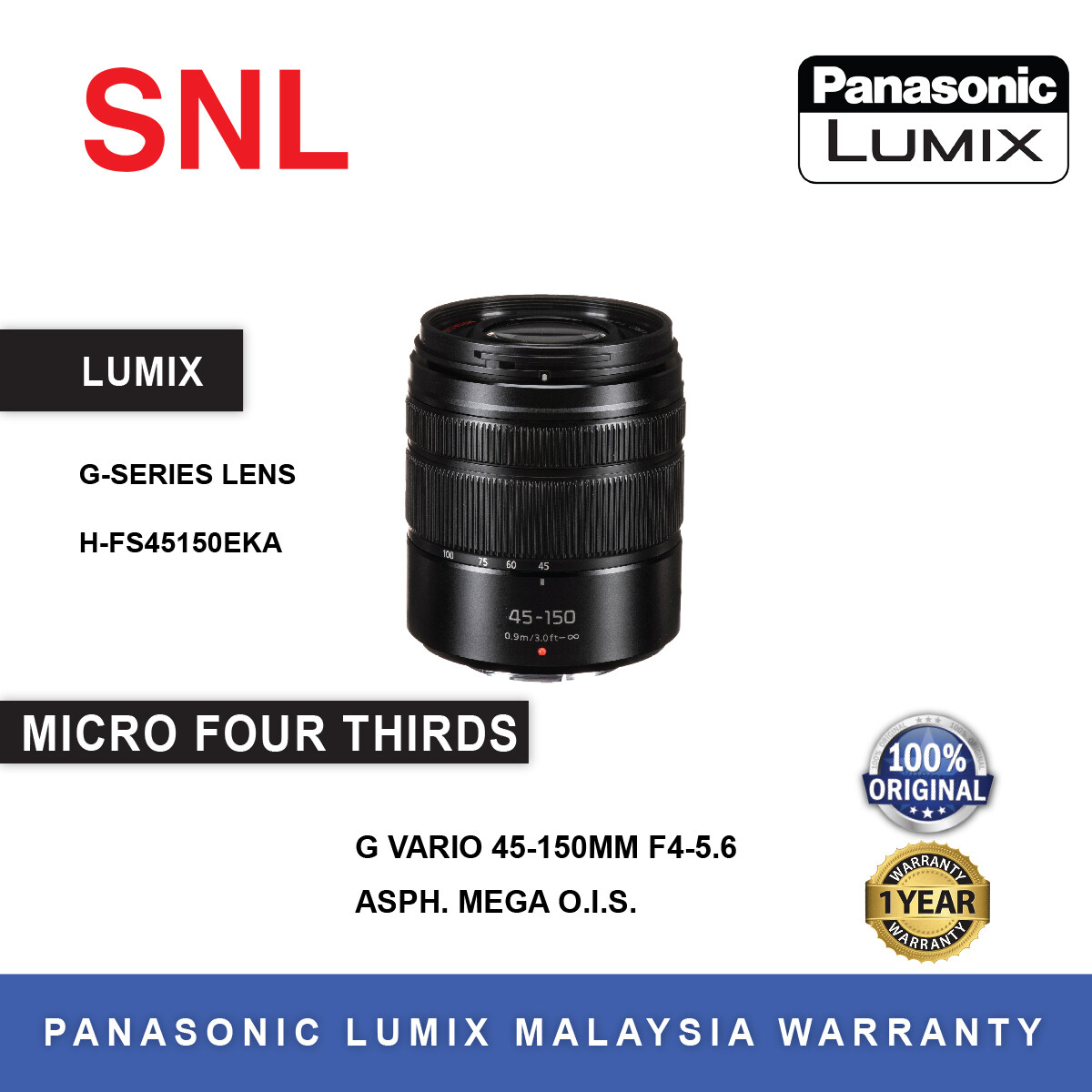 Panasonic Lumix G Vario 45-150mm f/4-5.6 ASPH. MEGA O.I.S. Lens H