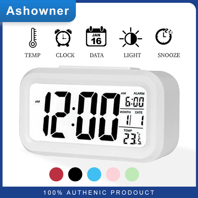 Smart Clock LED Electronic Digital Alarm Desktop Clock Temperature Lazy ...