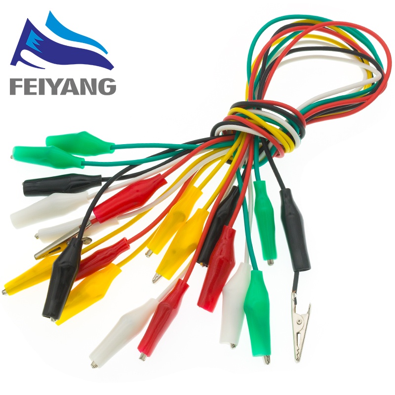 10pcs Alligator Clips Electrical DIY Test Leads Alligator Double-ended Crocodile Clips Roach Clip Test Jumper Wire