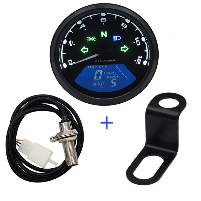 12000RMP Motorcycle Bicycle Speedometer Tachometer 1-4 Cylinder Motorcycle Instrument