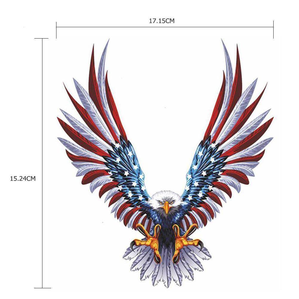15x17cm Personality Car Sticker USA Eagle Reflective Decal Auto Decoration