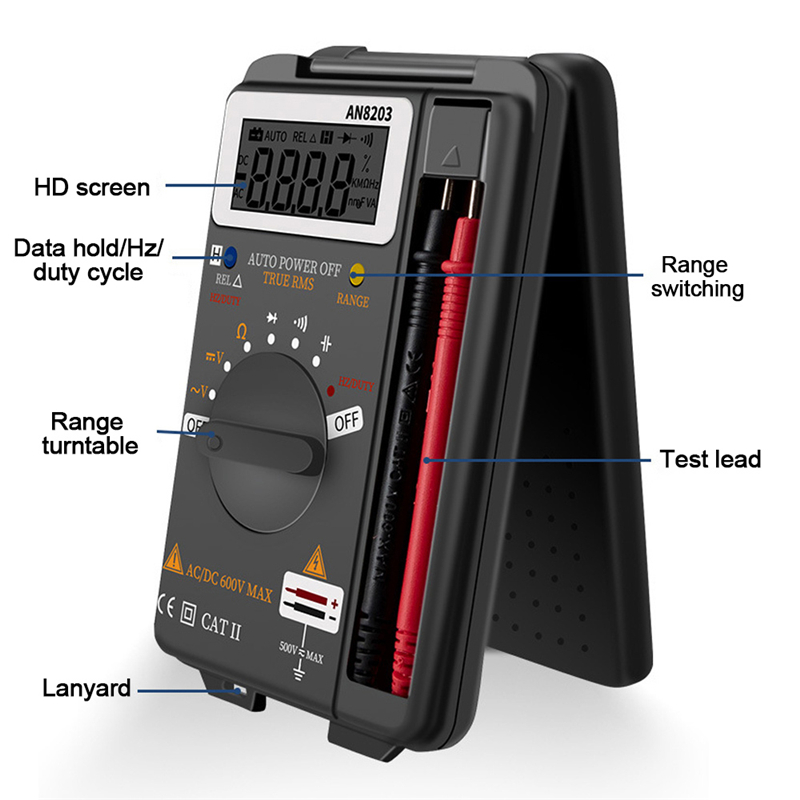 Ashowner Card Type Multimeter Multi-function Digital Display High Precision Universal Meter Portable Voltage Digital Multimeter Pocket