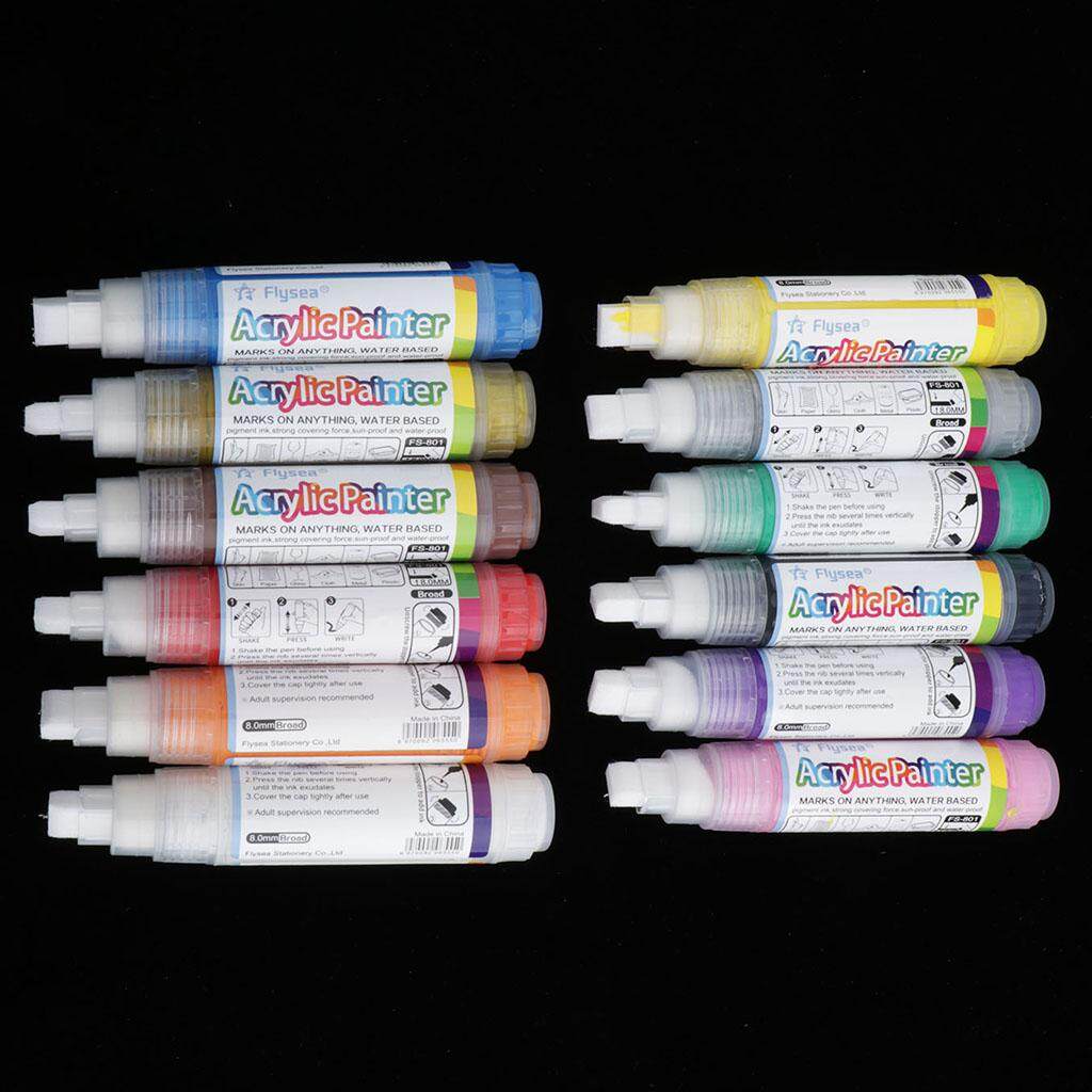 Mua BolehDeals 12 Màu waterbased sơn acrylic bút Bút Đánh Dấu cho cơ thể tranh, Graffiti