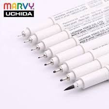 Full Bộ Bút line chuyên nghiệp Marvy Uchida 4600 mực đen 14 Size khác nhau