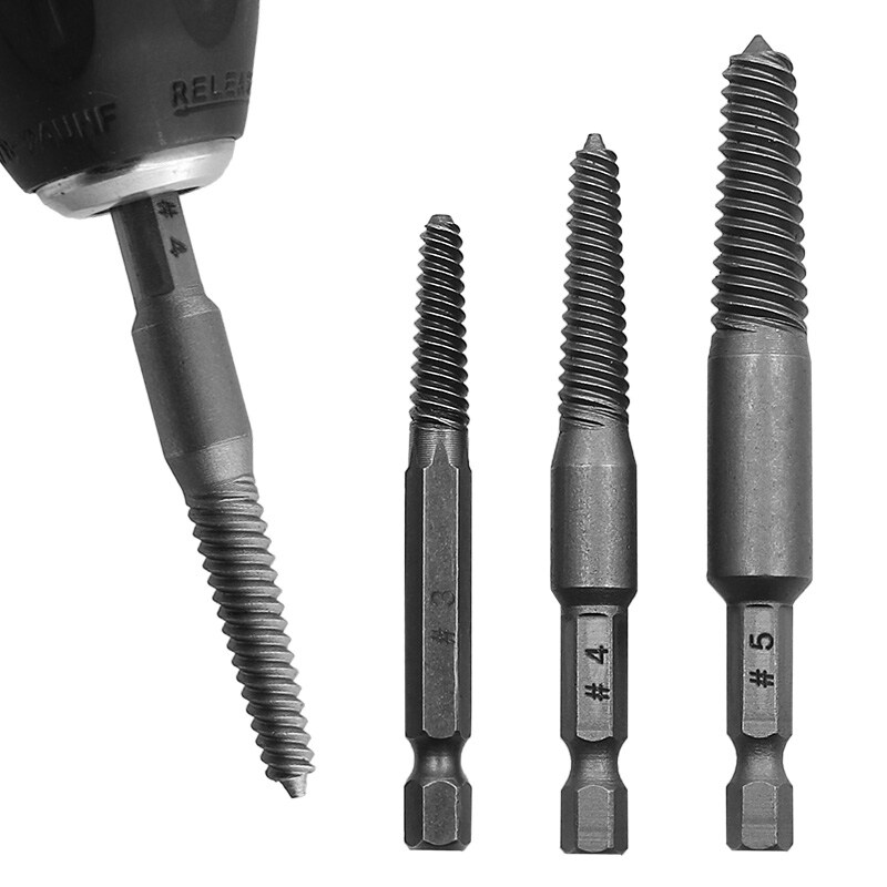 [SHICHEN SHENG] 5pcs Screw Extractor Center Drill Bits Guide Set Broken Damaged Bolt Remover Hex Shank And Spanner For Broken Hand Tool