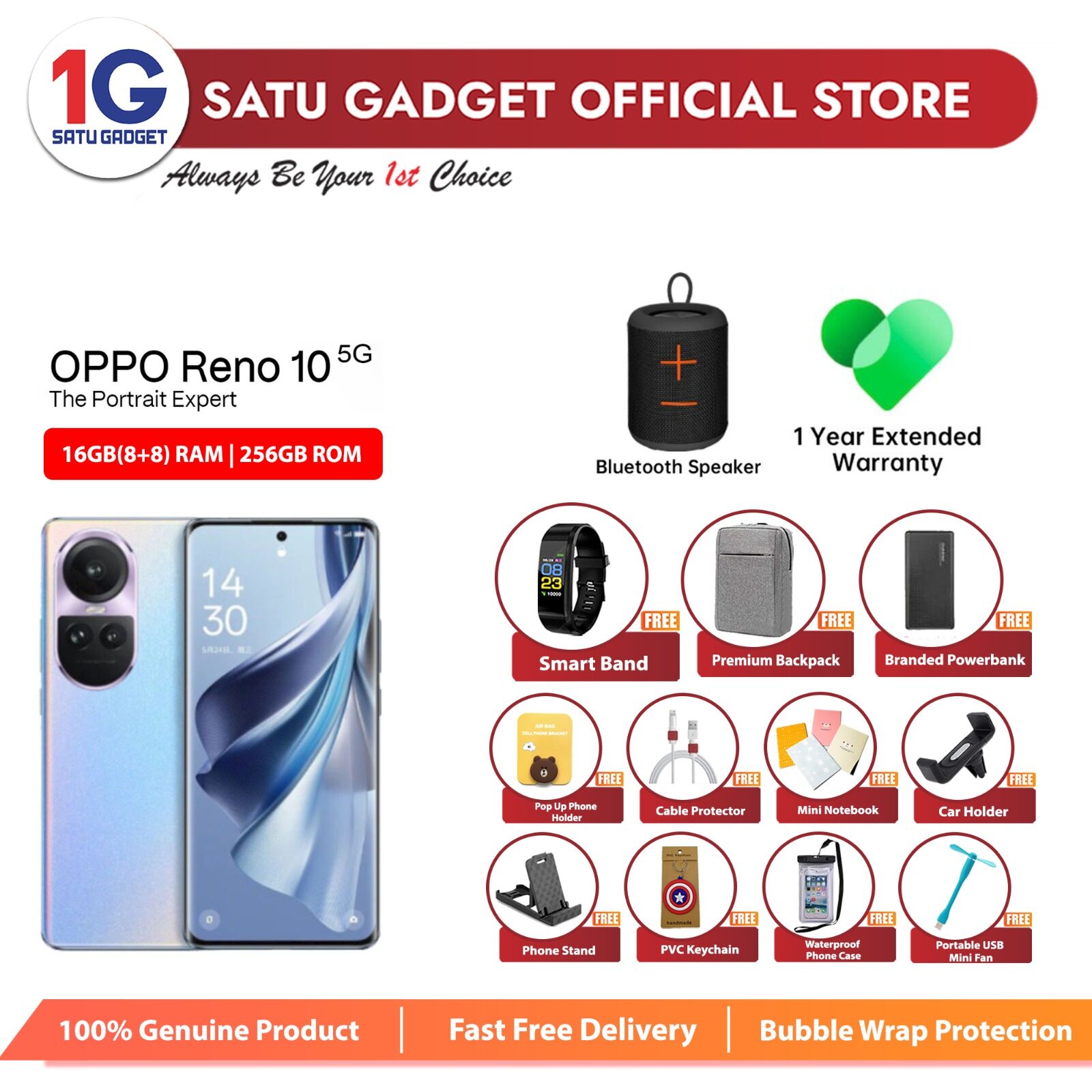 OPPO A78 16GB (8+8) + 256GB – Original Malaysia Set – Satu Gadget Sdn. Bhd.