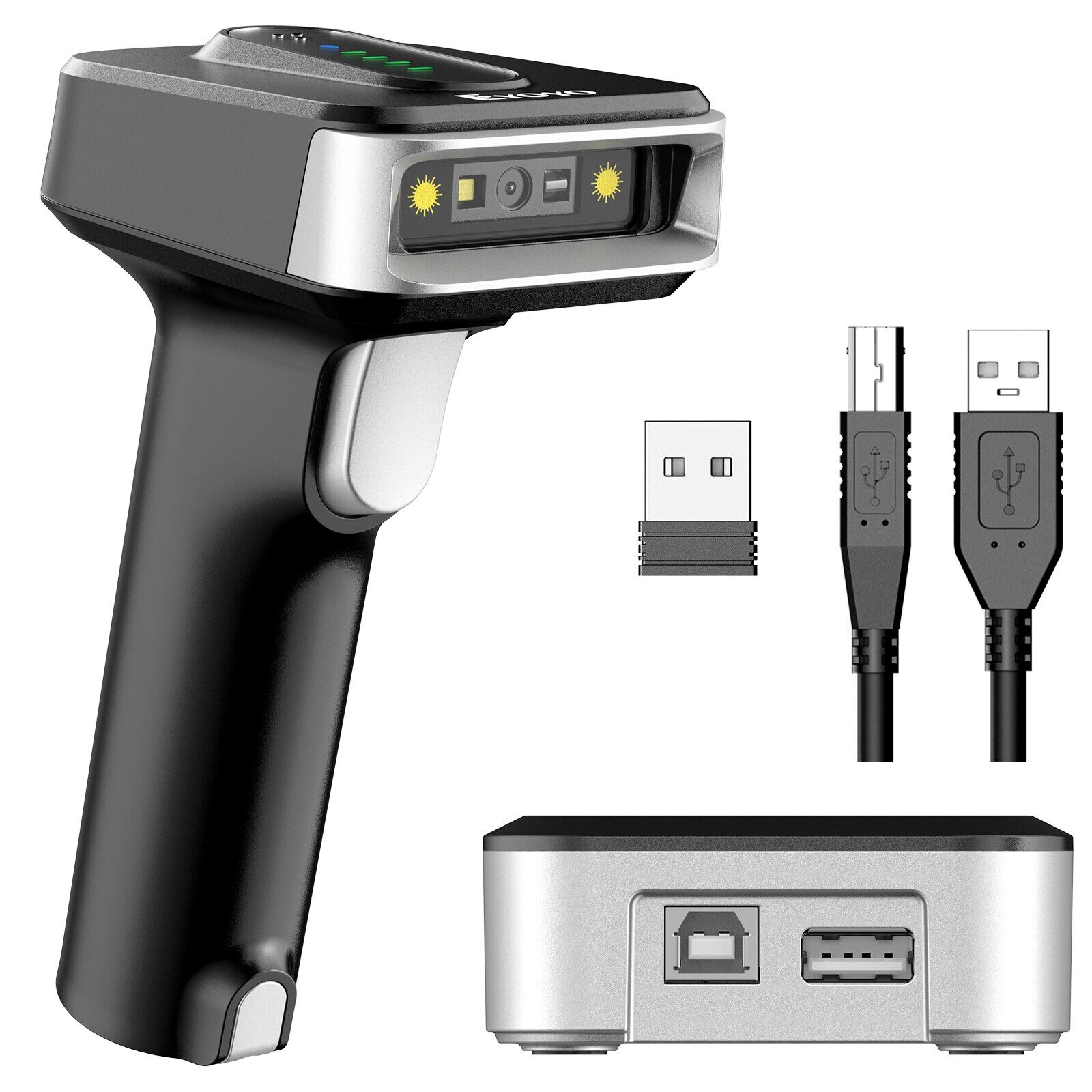 Eyoyo Auto-Sensing Screen Scanning 1D Bluetooth Barcode Scanner With 2500Mah Power Indicator Wireless 2D QR Code Reader 4-Mil