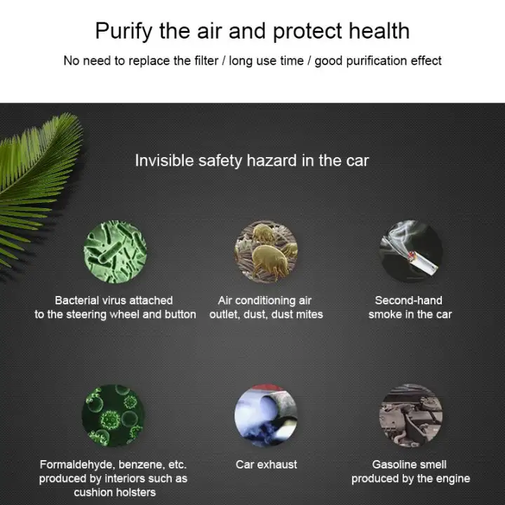 MWdao car air purifier vehicle air ionizer negative ion ozone ...