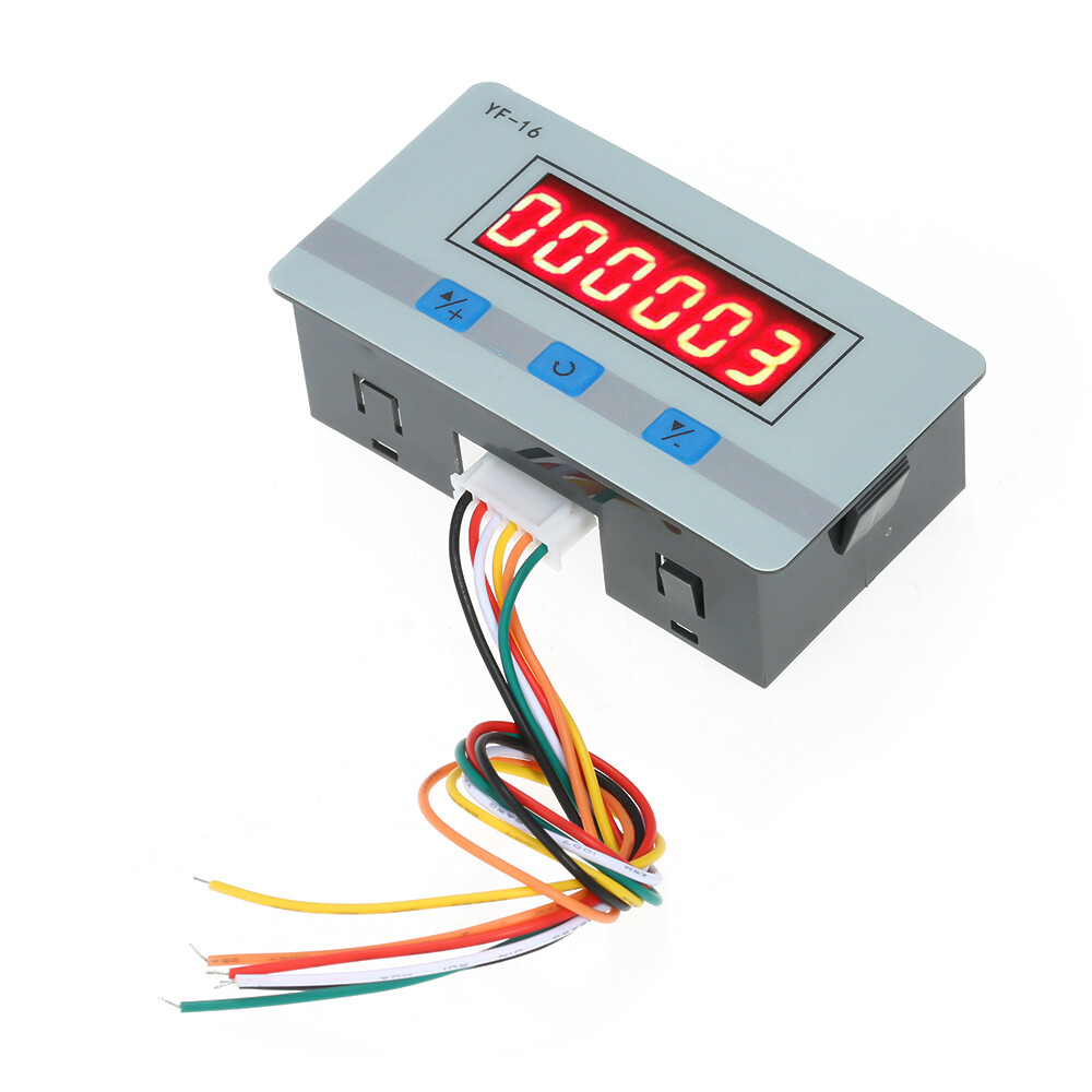 Smart Sensor Mini LED Digital Counter Module DC/AC5V~24V Electronic Totalizer with NPN and PNP Signal Interface 1~999999 Times Counting Range