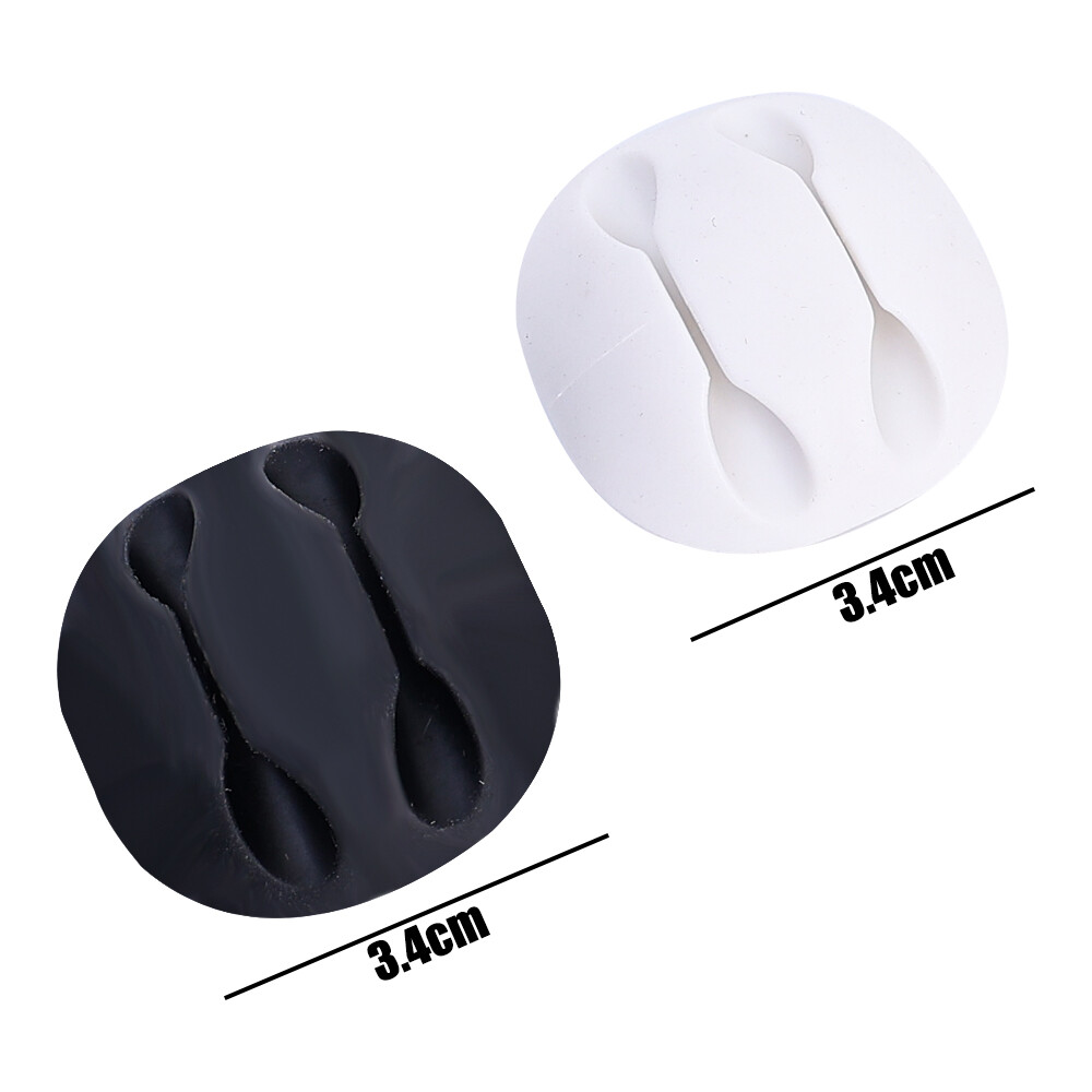 3 cái tròn đôi lỗ Cáp silicon quản lý xách tay tự dính Máy tính để bàn Cáp dữ liệu lịch thi đấu nhà đa năng quản lý dây