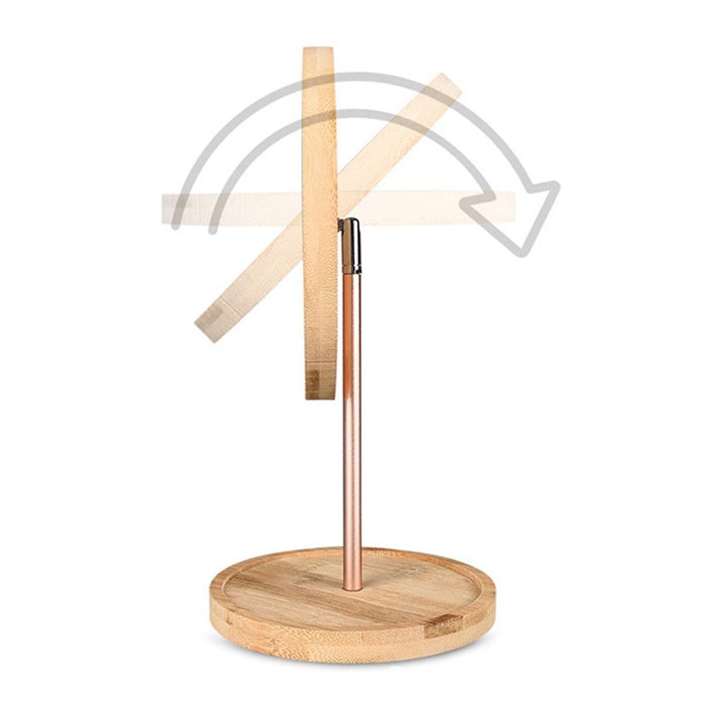 Bamboo Wood USB Chargeable LED Vanity Mirror Lights for Makeup Dressing Table with Touch Sensor 3 Level Brightness Desktop Light