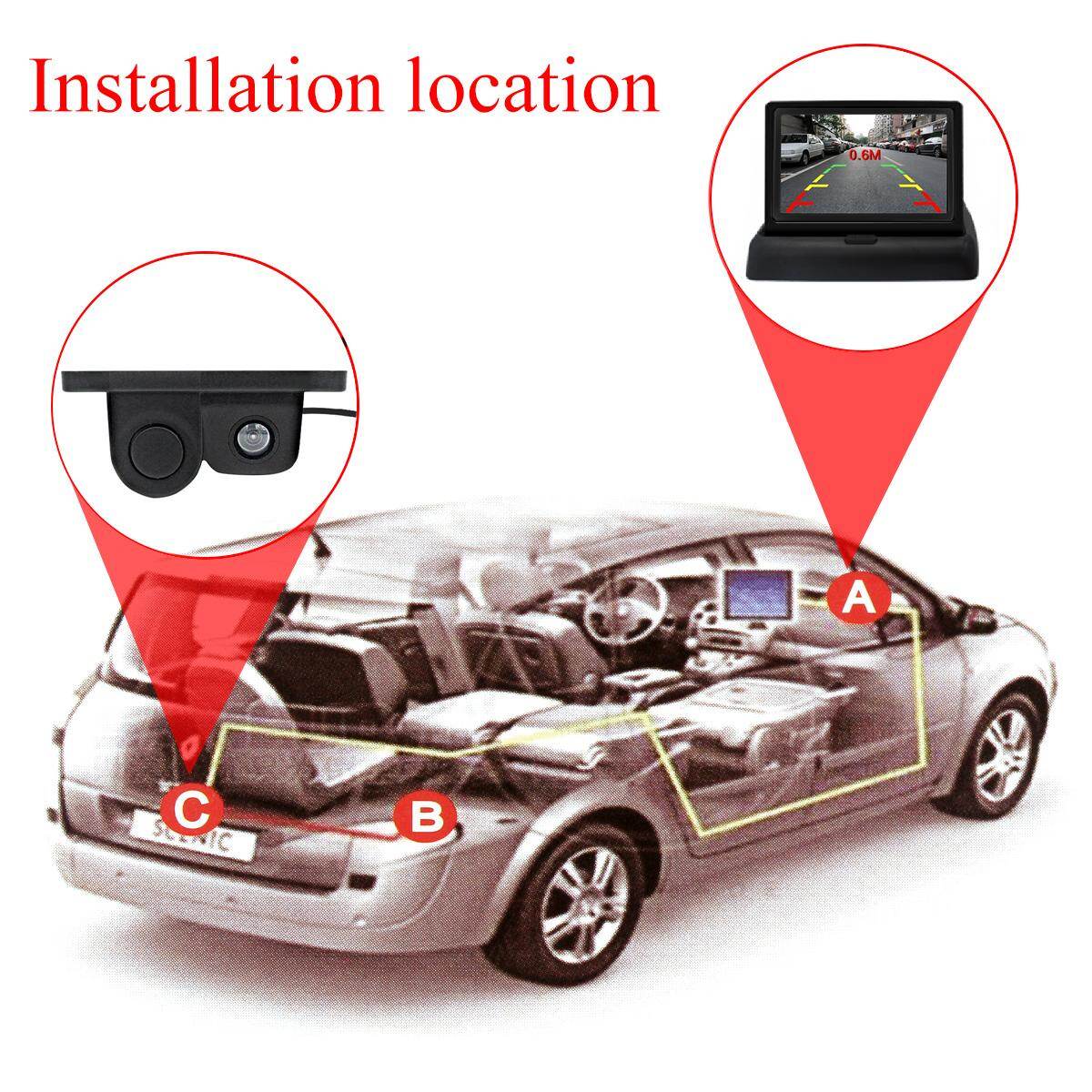 Camera Lùi Nhìn Ban Đêm Chống Nước Chiếu Sáng Thấp 2 Trong 1, Để Đỗ Xe Ngược Chiều, Có Chuông Báo Động /Cảm Biến Siêu Âm