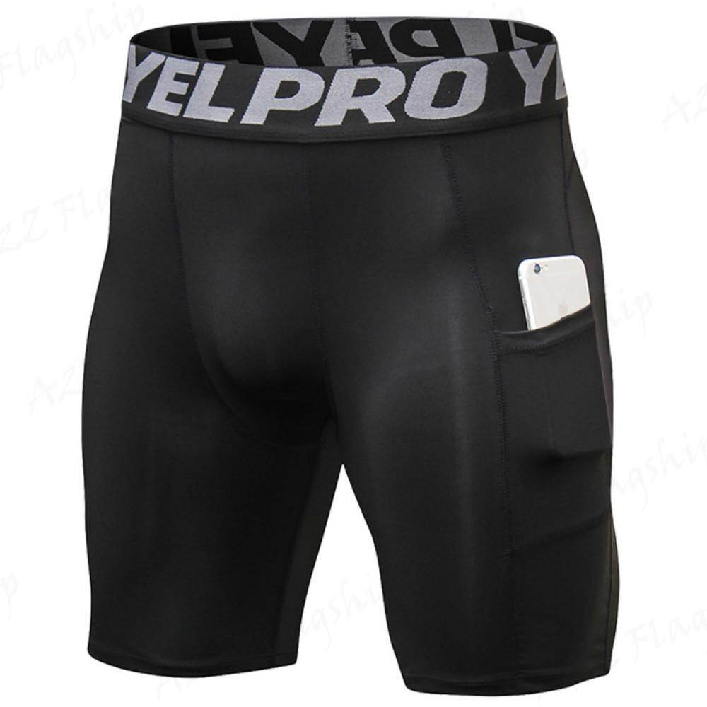 X-Life Men Compression Shorts Sports Pants Quick Dry Lightweight Running Fitness Workout Basketball Tennis Jogging Training Gym Breathable YEL1084 YELSHORTS