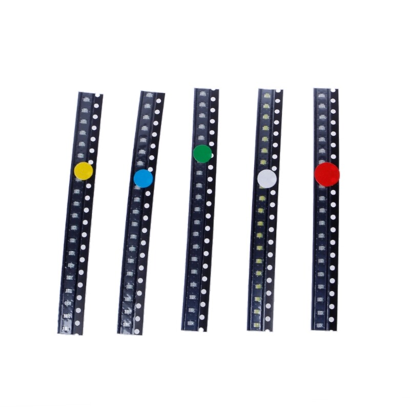 100 Pcs 5 Colors SMD 0805 LED Light Red Green Blue Yellow White Assotment Kit