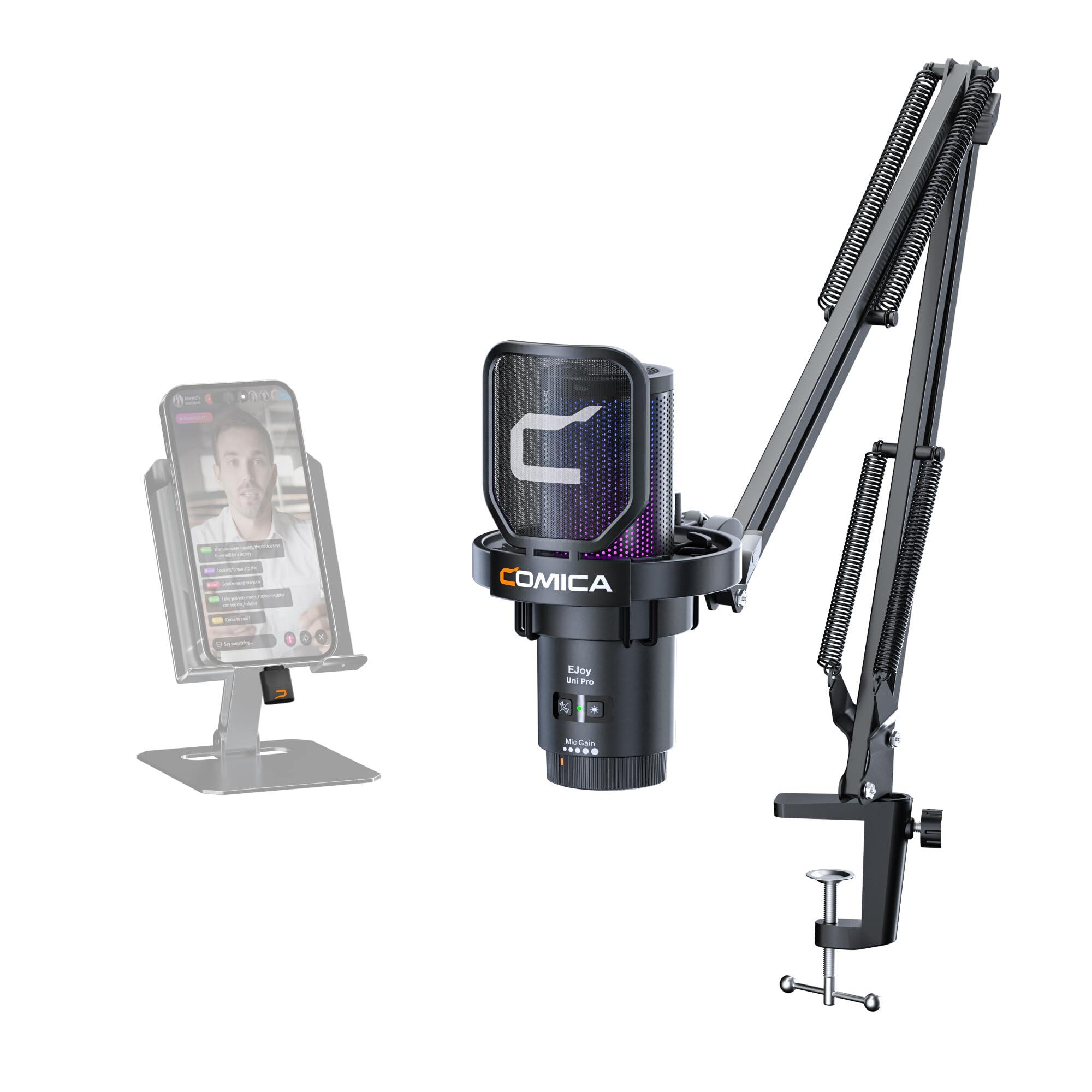 COMICA EJoy Uni A USB Microphone for Computer and Smartphone,RGB