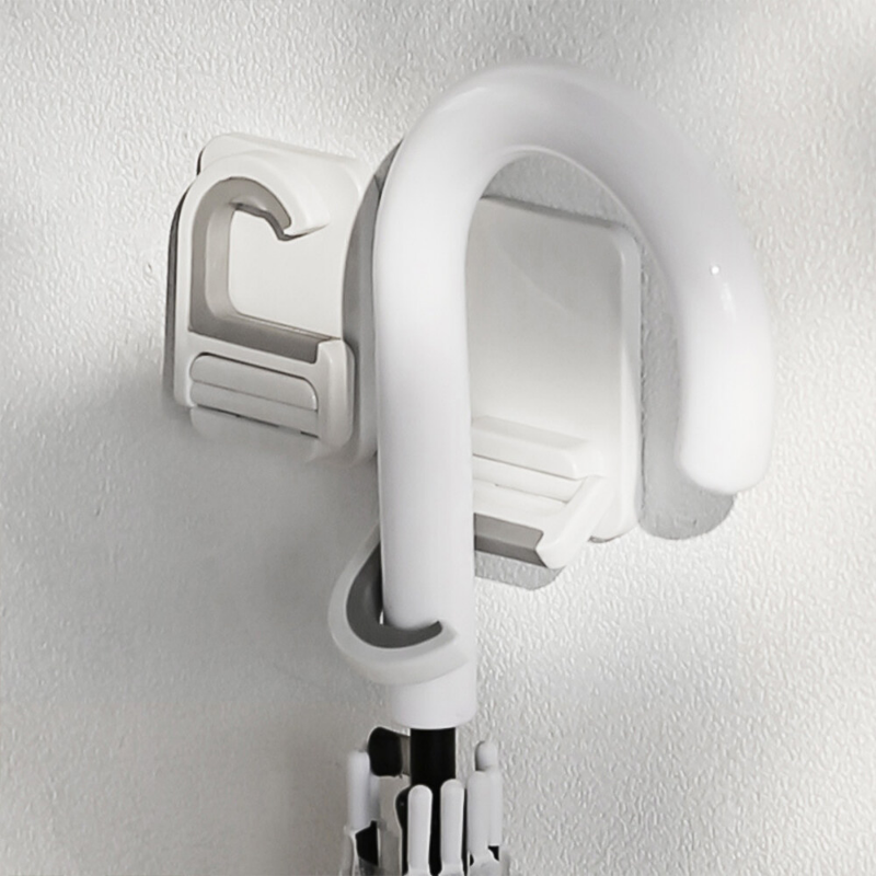1pcs Broom Mop Rack Wall Mounted Self-Adhesive Mop Rack Organizer Kitchen Bathroom Storage Multi-Functional Hook
