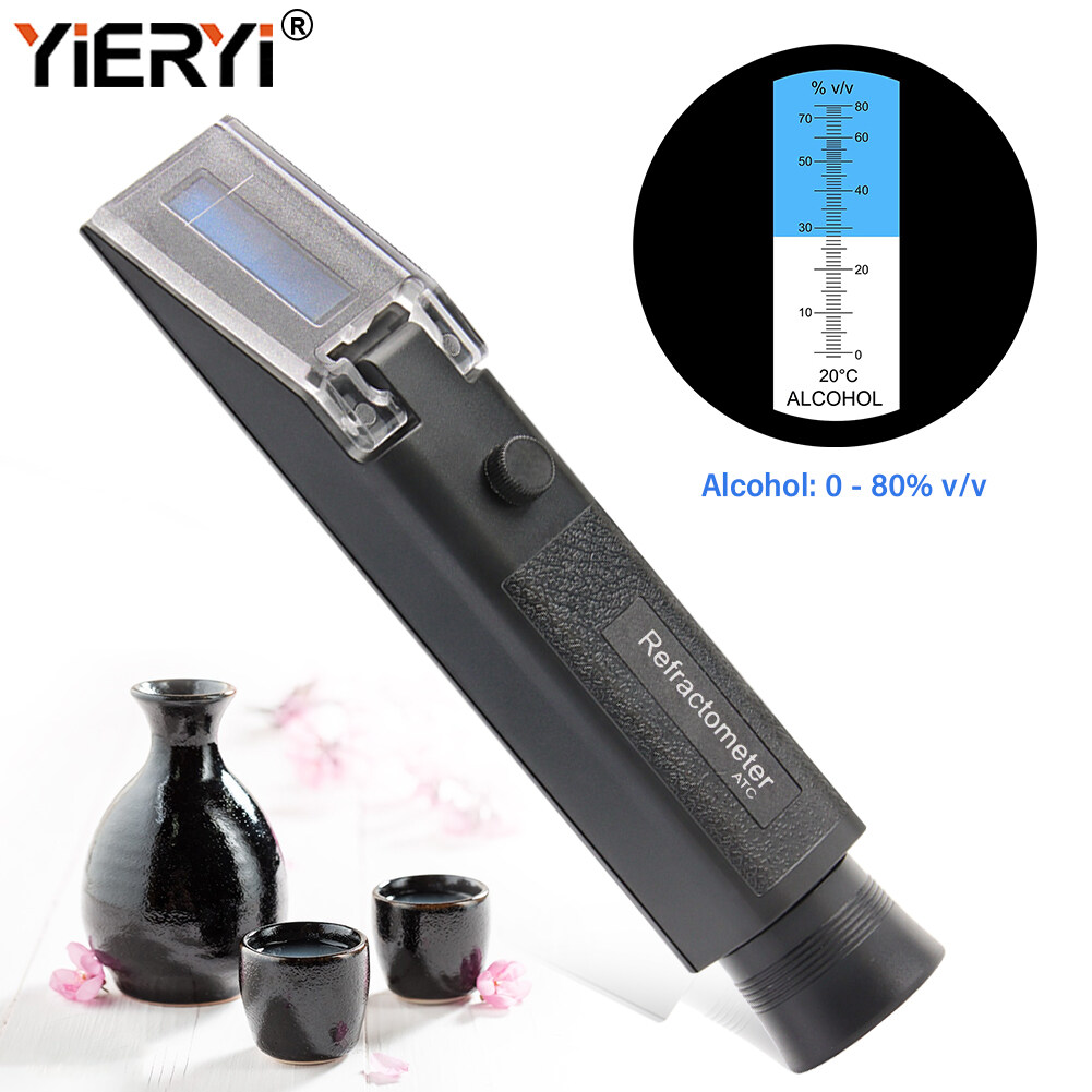 Yieryi Alkohol Refractometer Handheld 0-80% ATC Roh Tester Meter ...