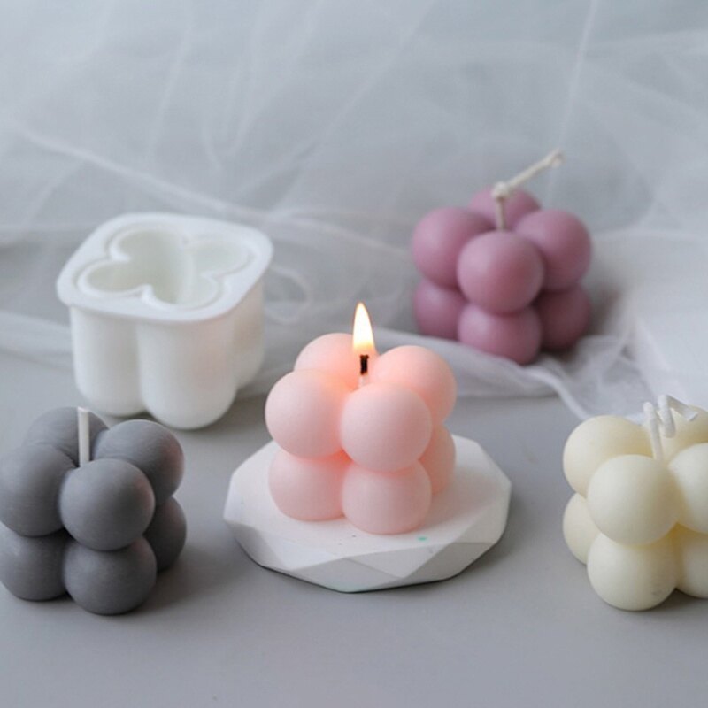 pzcf 1Pcs Soap Making Tools Soy Cube Soap Molds DIY Candles Mould 3d Silicone Mold Aromatherapy Plaster Candle Handmade