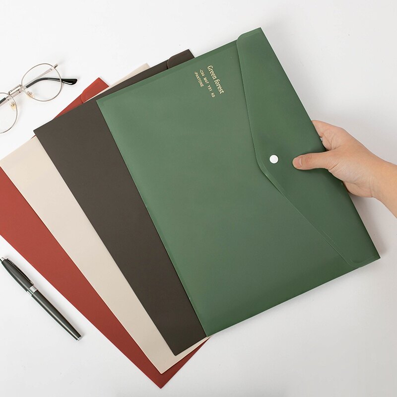 【Free Shipping】Envelope Folder Storage Bag Retro A4 Large Capacity Paper Clip Document Storage