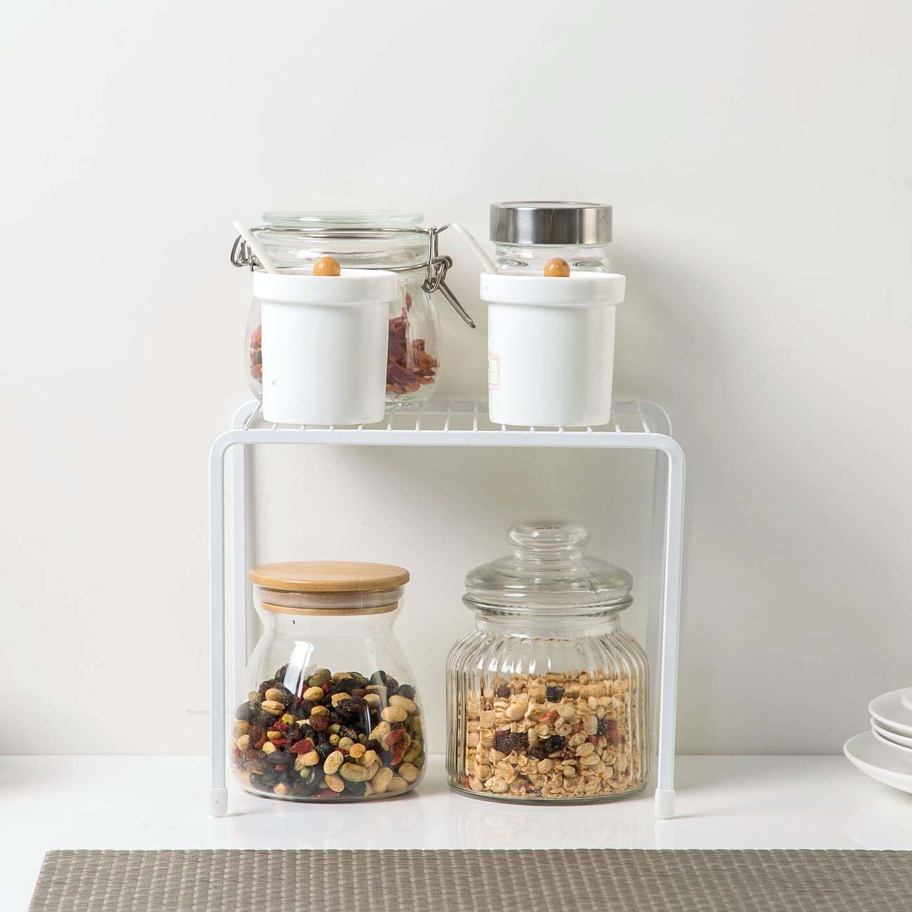 CNMF Iron Spice Rack Kitchen Desktop Storage Rack Sink Tableware Shelf