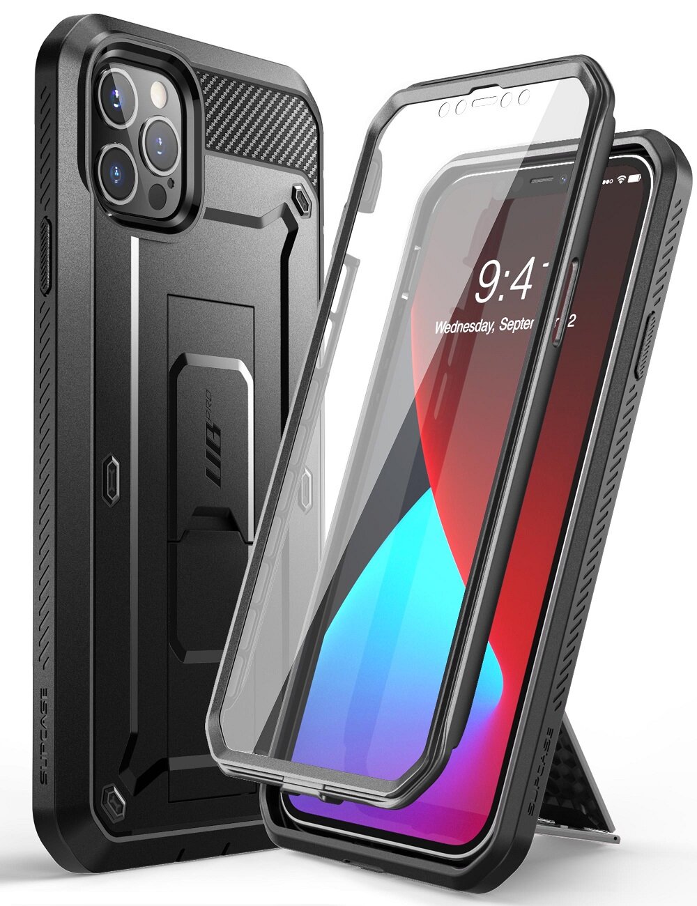 For iPhone 12 Pro Max Case 6.7  (2020) SUPCASE UBPro Full-Body Rugged Holster Cover with Built-in Screen Protector & Kickstand