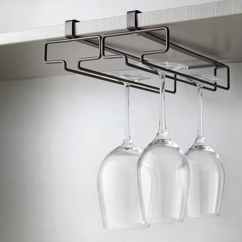Giá Để Ly Rượu Vang Kệ Đựng Đồ Có Chân Treo Tường Đảo Ngược Giá Sắp Xếp Dưới Tủ Không Cần Đục Lỗ Giá Để Ráo Nước Dụng Cụ Nhà Bếp