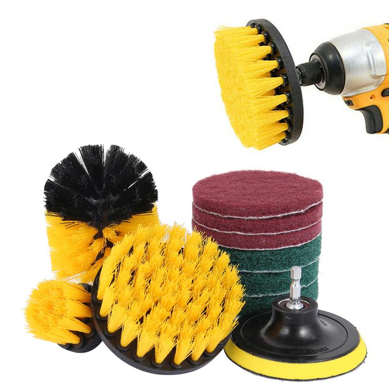 Power 10Pcs Drill Brush Electric Attachment Set Power Scrubber Cleaning carpet Clean
