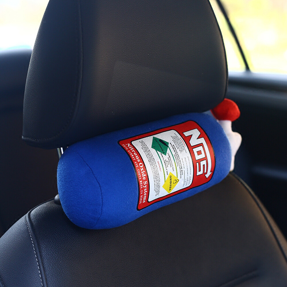 NOS Nitrous Oxide Bottle Pillow Car Decor Backrest Cushion Creative Plush Pillow