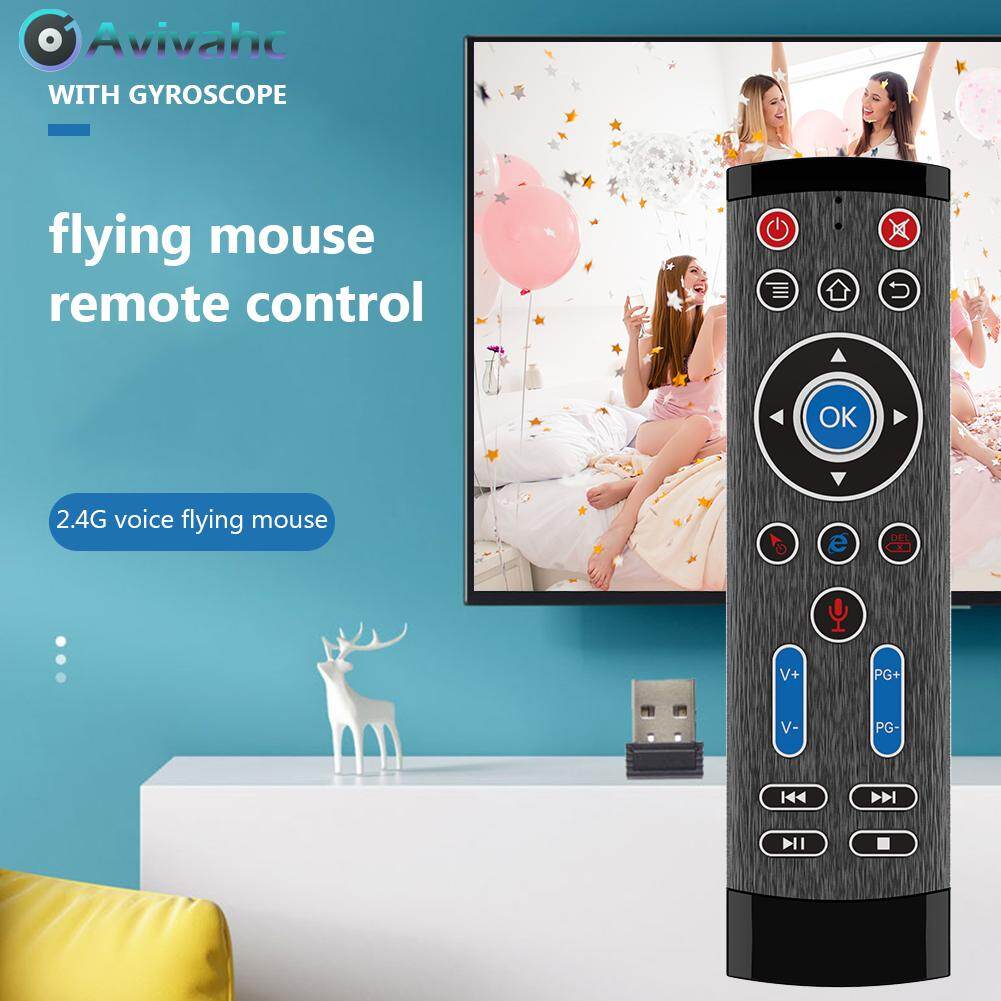 Avivahc T1 Max Remote Control 2.4G Wireless Air Mouse Gyro Gyroscope Voice Control 22 Keys Mini Keyboard for Android TV Box